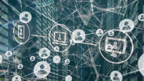 Digital Networking Concept Over Server Room