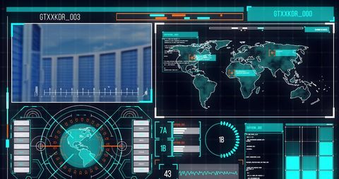 digital data processing with dynamic global interface - Download Free Stock Images Pikwizard.com