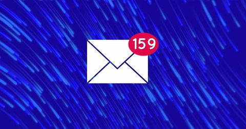 Digital envelopes and data streams representing modern communication