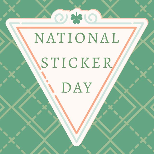 National Sticker Day Celebration Banner in Retro Geometric Design - Download Free Stock Templates Pikwizard.com