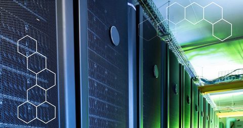 Advanced Data Center with Digital Network Interface in Operation - Download Free Stock Images Pikwizard.com