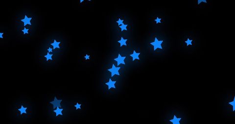 Twinkling Blue Stars on Black Background