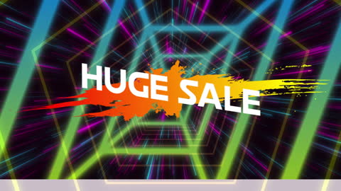 Dynamic Neon Light Effect Sale Advertisement Background