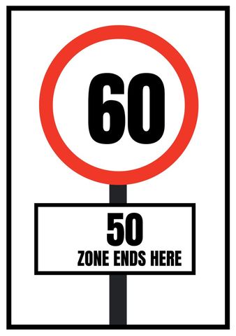 speed limit sign transition signaling road safety - Download Free Stock Templates Pikwizard.com