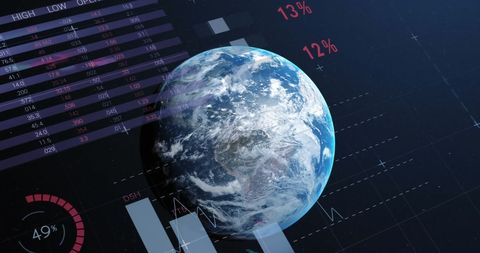 Global Data Visualization with World and Statistics - Download Free Stock Images Pikwizard.com