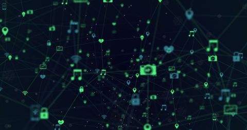 Digital Network of Connections with Interactive Icons - Download Free Stock Images Pikwizard.com