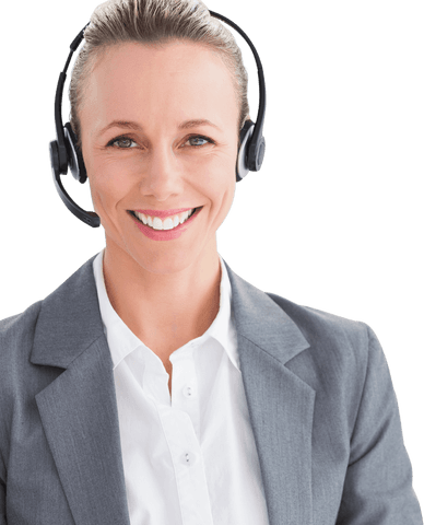 Transparent Businesswoman with Headset Smiling - Download Free Stock Videos Pikwizard.com