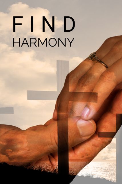 Hands Holding amid Crosses Symbolizing Unity and Peace - Download Free Stock Templates Pikwizard.com