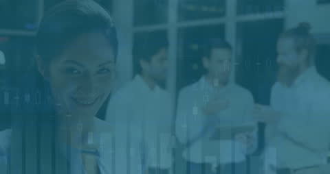 Fantasy Animation Overlaying Business Meeting Scene