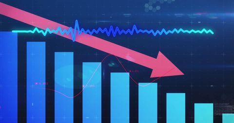 Business Chart with Declining Graph and Red Arrow - Download Free Stock Images Pikwizard.com