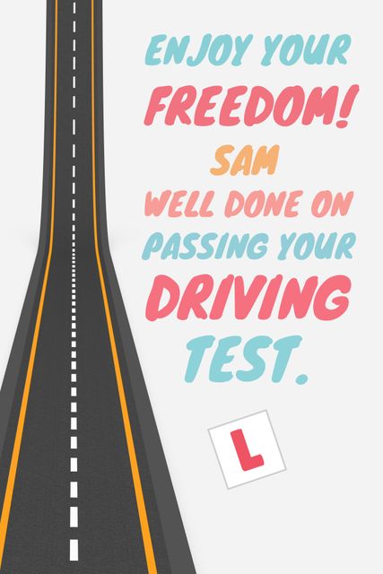 Driving Test Success Card for New Drivers - Download Free Stock Templates Pikwizard.com