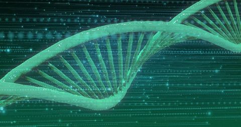 digital dna strand over green binary code background symbolizing genetic technology - Download Free Stock Images Pikwizard.com