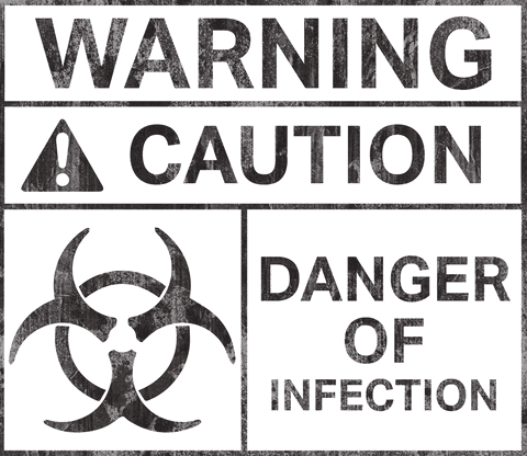 black and white warning sign with biohazard symbol on transparent background - Download Free Stock Videos Pikwizard.com