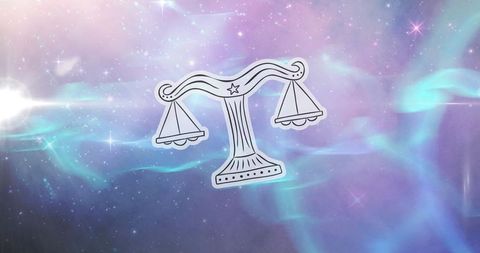 Libra Zodiac Sign on Mystical Starry Background - Download Free Stock Images Pikwizard.com
