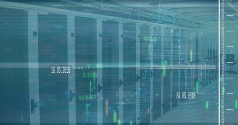 Futuristic Data Center Corridor with Digital Data Overlays - Download Free Stock Images Pikwizard.com