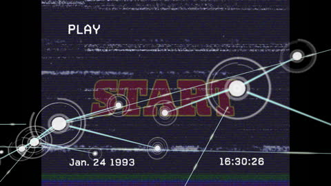 Retro Digital Network Overlay on Distorted TV Screen