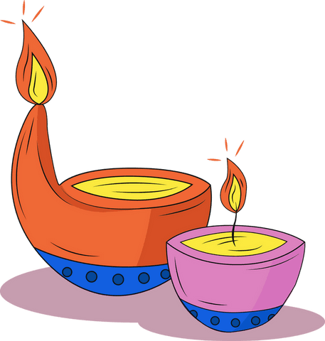 cultural decorative oil lamps with vibrant flames on transparent background - Download Free Stock Videos Pikwizard.com