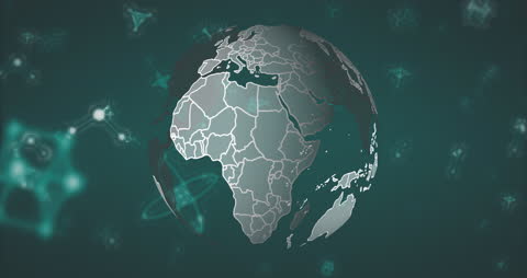 Holographic Globe with Floating Molecular Structures