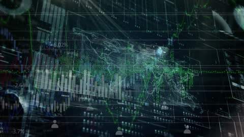 Digital Interface with Global Data Visualization Overlay