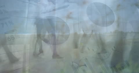 Abstract Finance Data and People Motion Blend