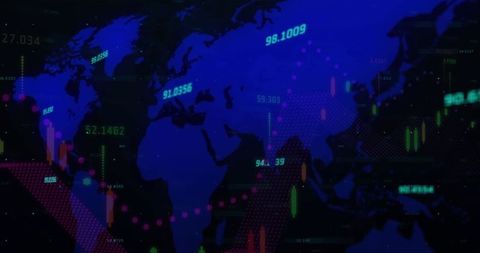 Futuristic Digital Global Map with Neon Data Metrics - Download Free Stock Images Pikwizard.com