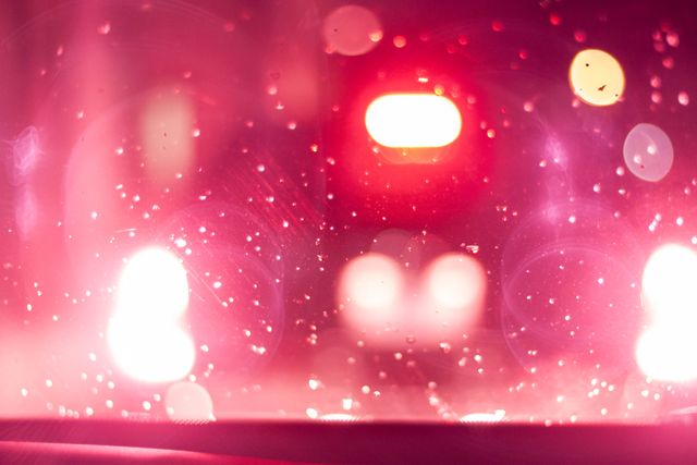 Night Car Lights Blurred with Rainy Red Glow in Soft Focus - Download Free Stock Photos Pikwizard.com