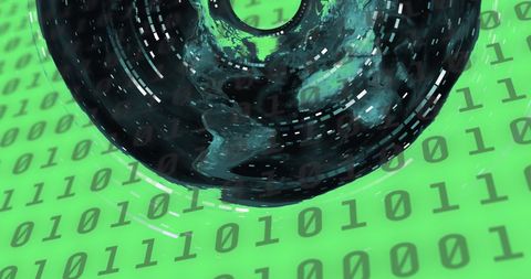 Abstract Digital Data Flow on World Map Concept