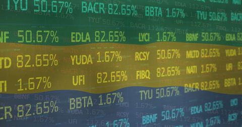 Financial Data Processing Over Gabon Flag - Download Free Stock Images Pikwizard.com