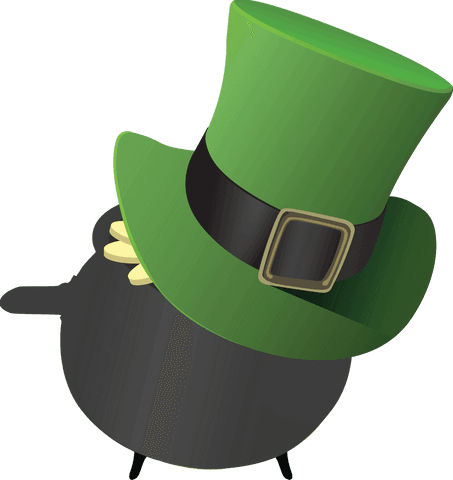 st. patrick's day cauldron with green hat on transparent background - Download Free Stock Videos Pikwizard.com