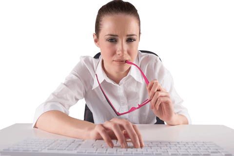 focused businesswoman typing on transparent keyboard - Download Free Stock Videos Pikwizard.com