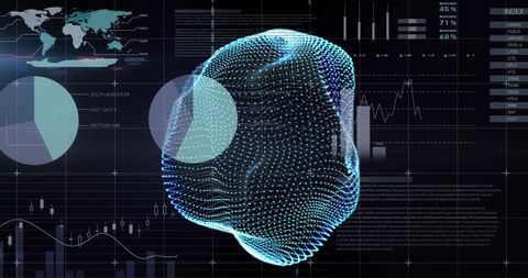 AI Data Processing with Futuristic Mesh Interface - Download Free Stock Images Pikwizard.com