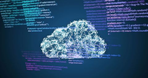 Digital Cloud Formed by Network Connections and Code - Download Free Stock Images Pikwizard.com