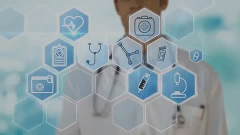 Doctor Interacting with Digital Healthcare Interface
