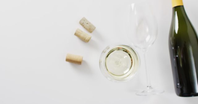 White Wine with Corks on White Background - Download Free Stock Images Pikwizard.com