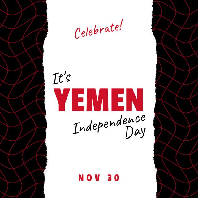 Yemen Independence Day Celebration Poster With Bold Text - Download Free Stock Templates Pikwizard.com