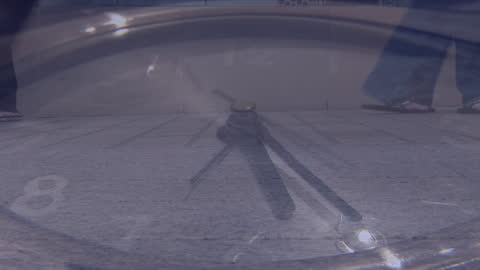 Time Movement Concept with Clock and Walking People