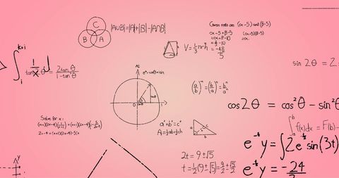 Mathematical Formulas and Equations on Pink Background - Download Free Stock Images Pikwizard.com