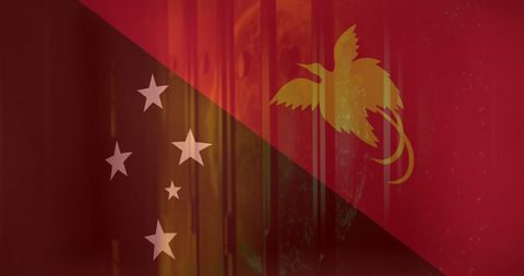 Papua New Guinea Flag with Digital Technology Elements - Download Free Stock Images Pikwizard.com