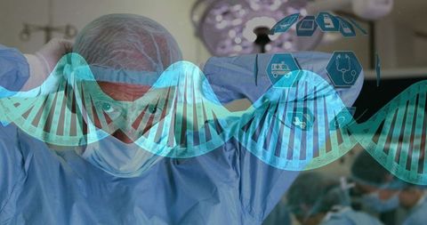 Surgeon Prepares for Precision Surgery with DNA Graphic Overlay
