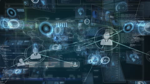 Futuristic Global Network Interface with Digital Connections