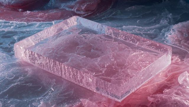 Translucent Slab Glowing on Crystalline Surface