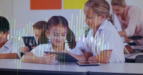 Children Learning in Modern Digital Classroom with Tablets