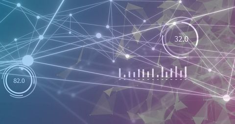 Digital Network Concept with Floating Statistics and Graphs on Dark Background - Download Free Stock Images Pikwizard.com