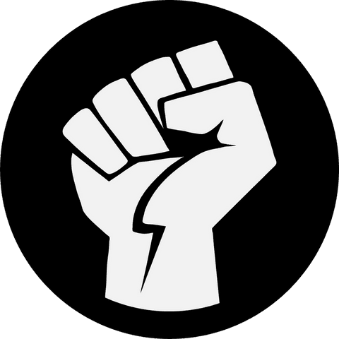 white stylized raised fist icon on black circle, transparent background - Download Free Stock Videos Pikwizard.com