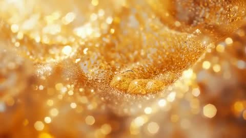 Golden Particle Waves with Dynamic Bokeh Highlights