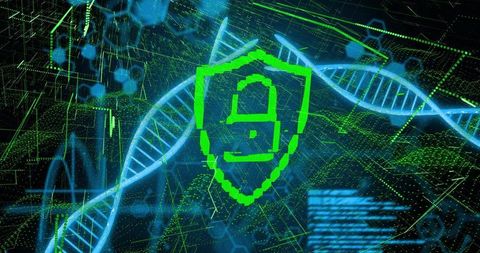 Holographic Genome Security Shield Protecting DNA Helix with Digital Lock and Cyber Grid