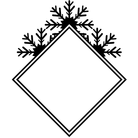 Decorative badge with snowflakes on transparent background