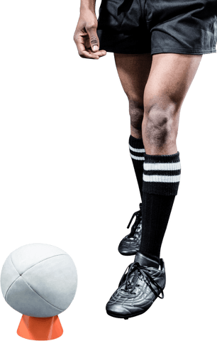 socks closely resemble those seen normally in kick preparation scenes. ideal for sports banner, sports equipment advertisement, or rugby training promotion.