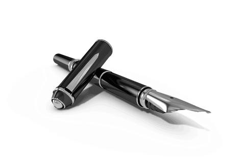 elegant black fountain pen on transparent background illustration - Download Free Stock Videos Pikwizard.com