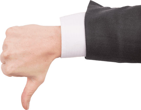 businessman's hand showing thumbs down transparent background - Download Free Stock Videos Pikwizard.com